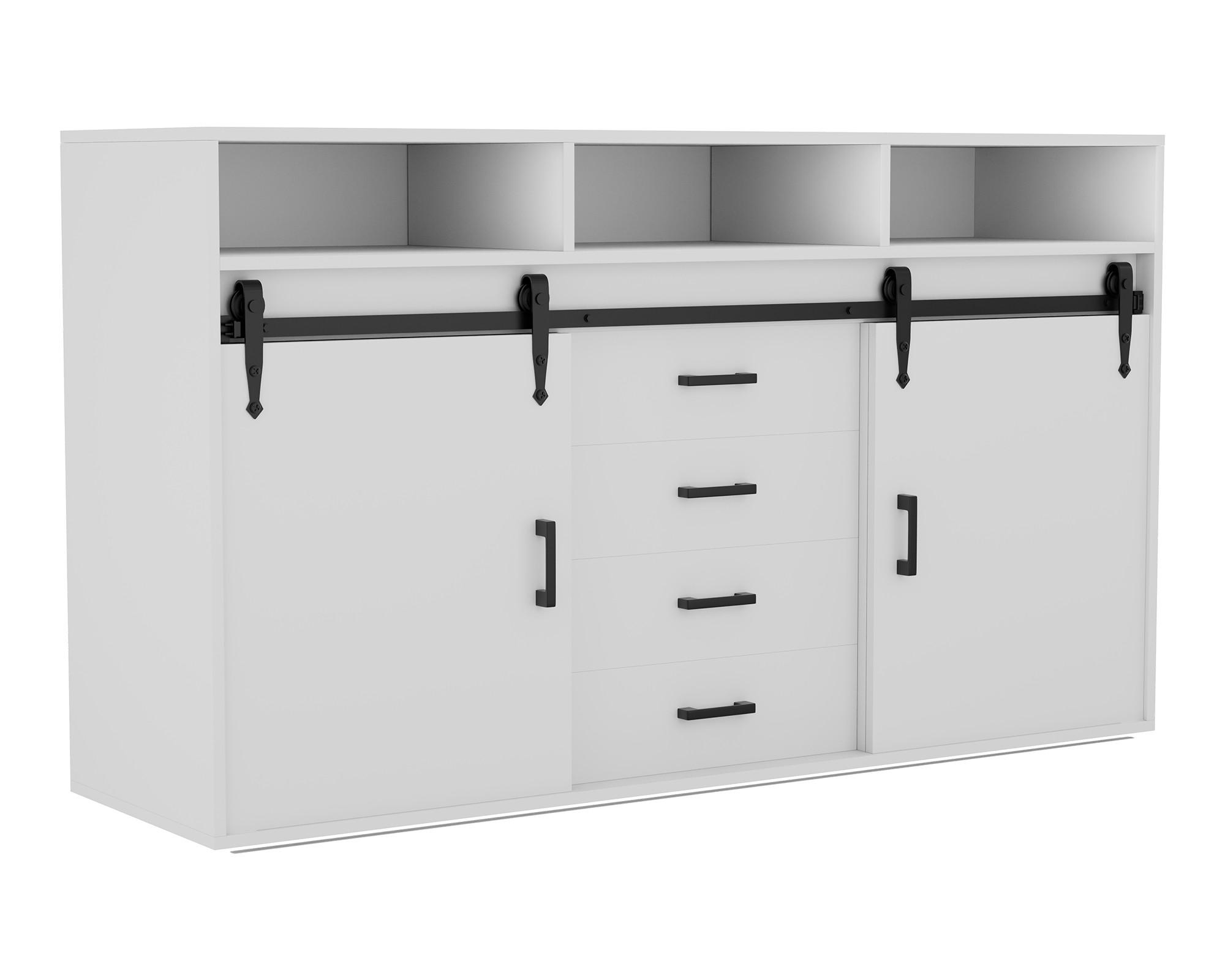 SIDEBOARD in 140/80/40cm - Weiß, Holzwerkstoff/Metall (40/80/140cm) - HOMAVO