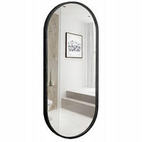 WANDSPIEGEL schwarz 75/40 cm - Schwarz, Glas (40/75/5cm) - MUVU