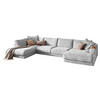WOHNLANDSCHAFT MADELINE Hellgrau Cord - Hellgrau/Schwarz, Kunststoff/Textil (425/86/224cm) - KAWOLA