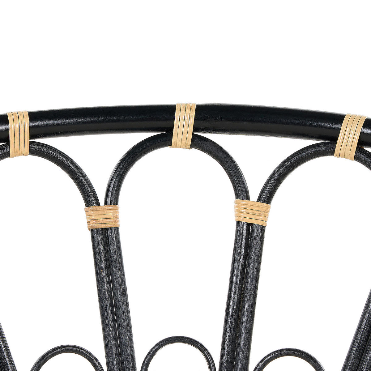 SONNENINSEL Rattan schwarz Auflagen beige ROSSANO - Beige/Schwarz, Naturmaterialien (112/71/110cm)