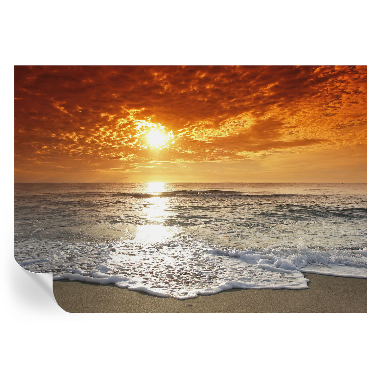 FOTOTAPETE 208x146 cm - Meereswellen - Gelb, Textil (208/146cm) - Wallfluent