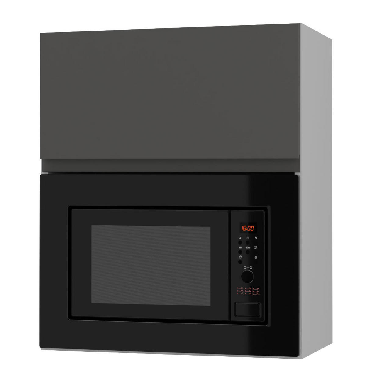MIKROWELLENUMBAUSCHRANK Avellino W2MK/60 graphit Acryl matt / Grau 60 / 32,5 / 72cm - Graphitfarben/Grau, Holz/Holzwerkstoff (60/72/32.5cm) - Feldmann-Wohnen