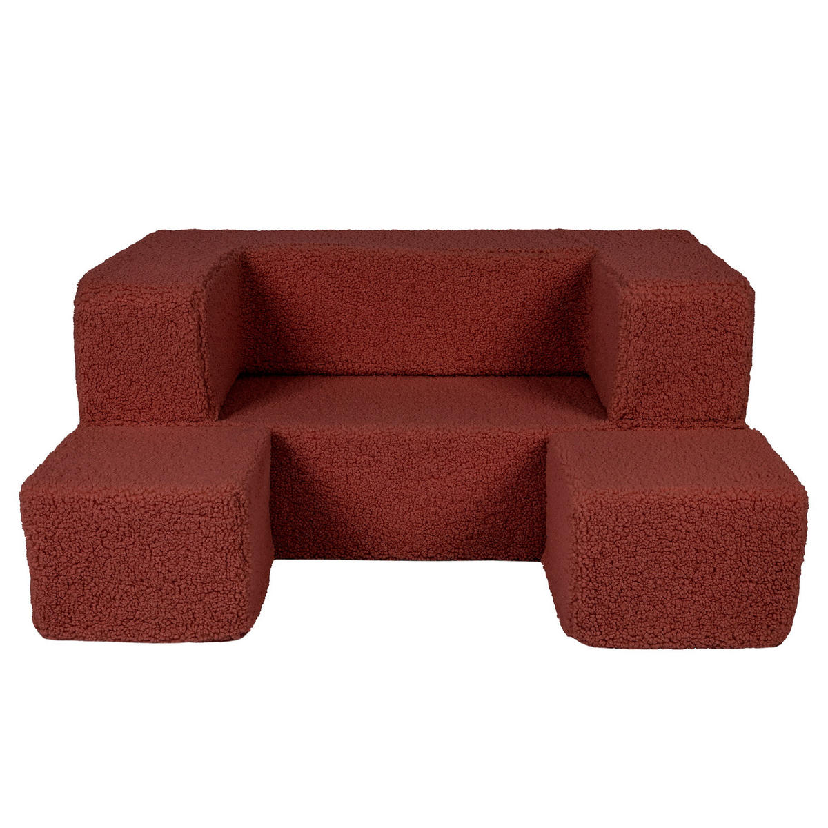 KINDERSOFA, Bearly, Cube, Braun - Dunkelbraun, Textil (96/40/50cm) - MeowBaby