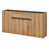 SIDEBOARD Eiche Evoke, grau 170 cm, Kommode 4-türig - Eichefarben/Schwarz, Holz/Holzwerkstoff (170/87/40cm) - Furn.Design