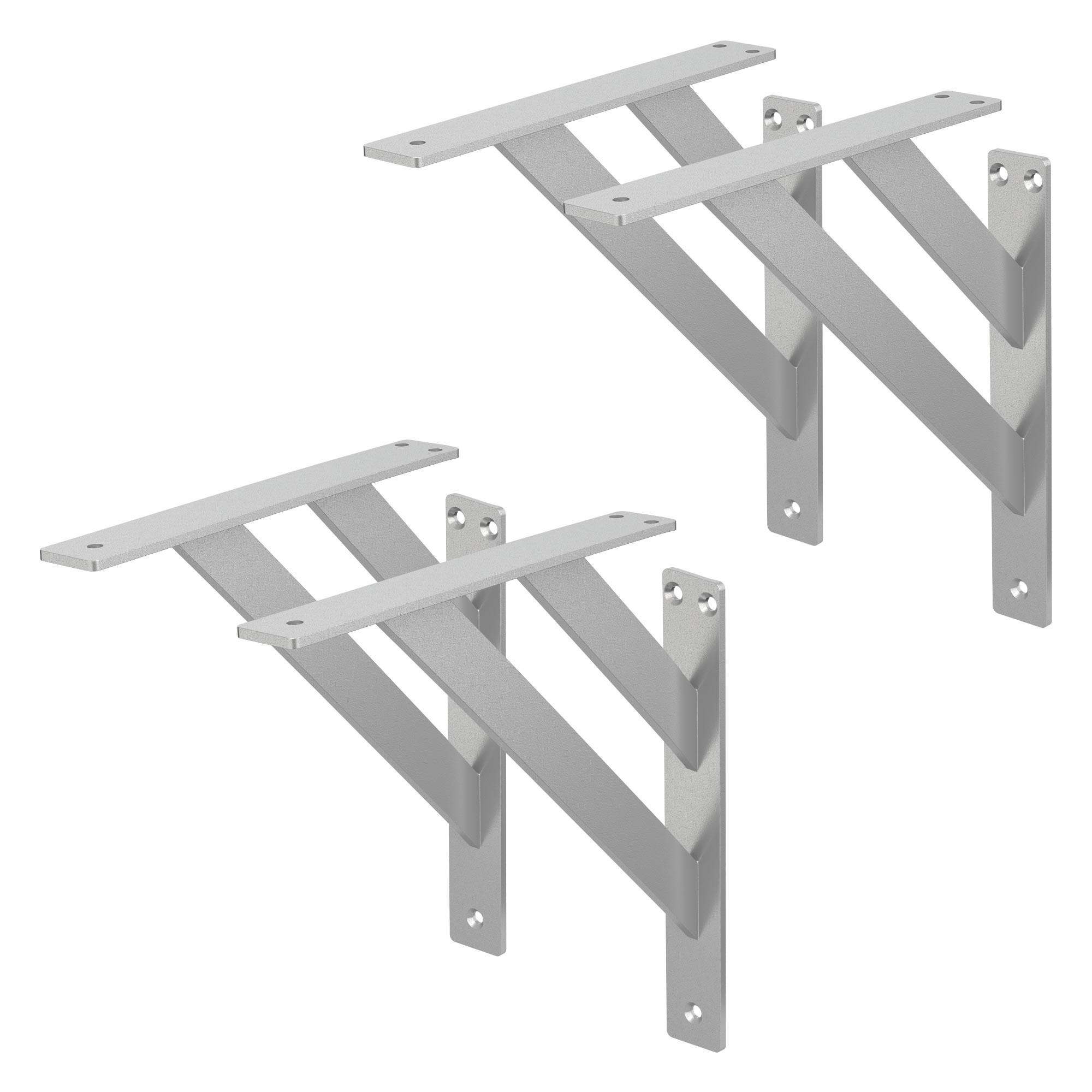 REGALTRÄGER 2er Set - Silberfarben, Metall (24/3/24cm) - ML-DESIGN