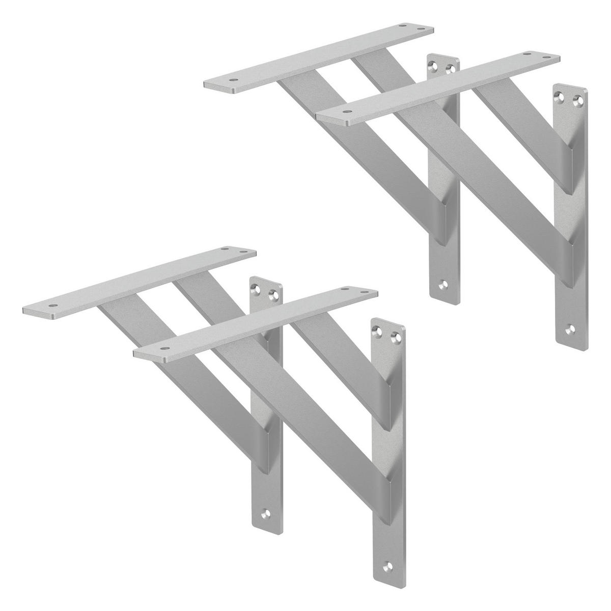 REGALTRÄGER 2er Set - Silberfarben, Metall (24/3/24cm) - ML-DESIGN