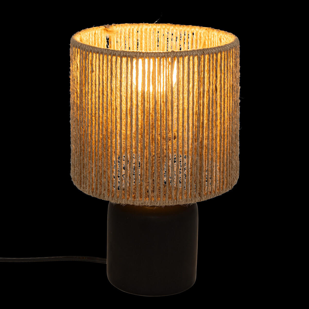TISCHLAMPE Koby 24 cm - Schwarz, Keramik (16/16/24cm) - Atmosphera Createur d´interieur