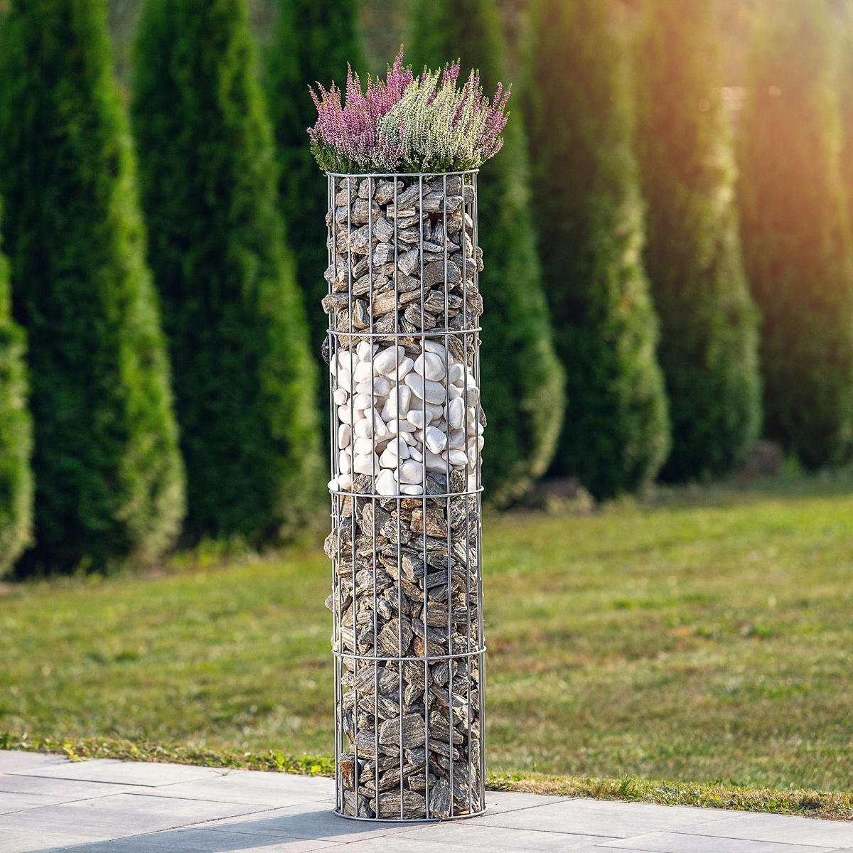 GARTEN-PFLANZENSTÄNDER, 120 x 29 cm, rund, silber - Silberfarben, Metall (29/120cm) - KADAX