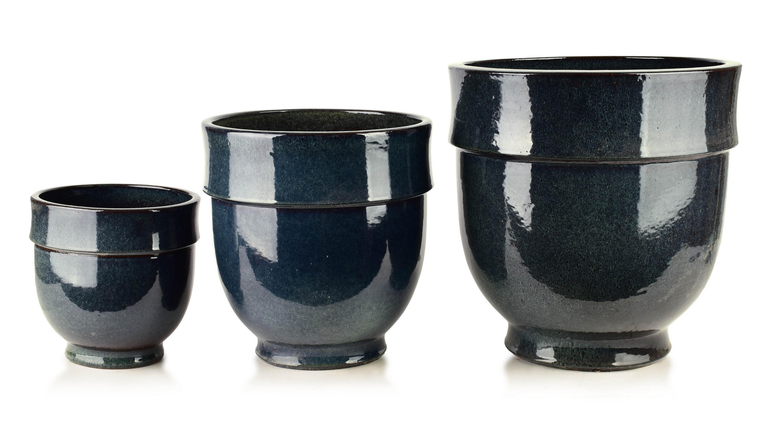 ÜBERTOPF-SET Hevra 3-tlg 43/43/44cm 34/34/35cm 24/24/25cm Keramik - Grau, Keramik (43/44/43cm) - Mondex