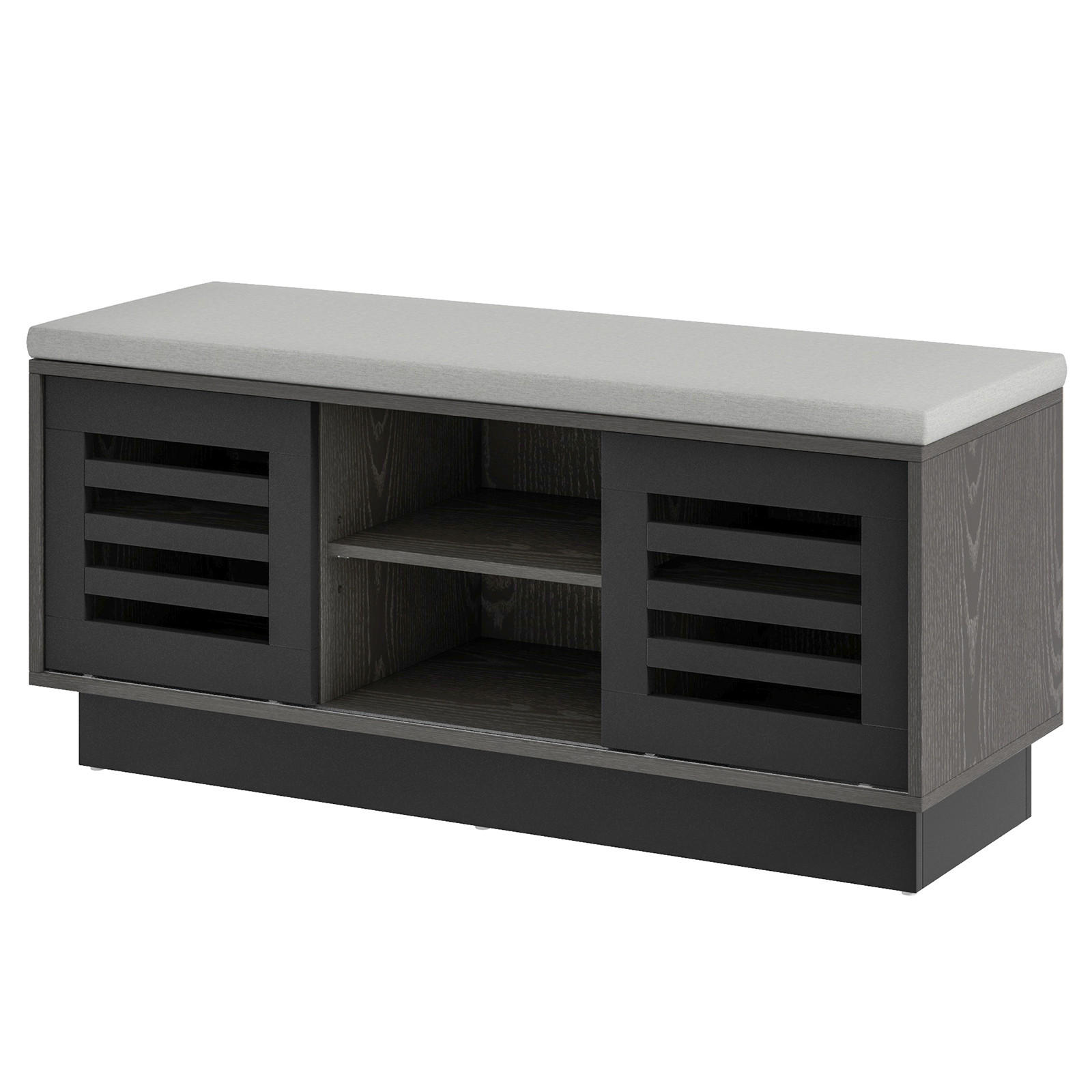 SCHUHBANK 46cm Dunkelgrau - Dunkelgrau, Holz (35/46/100cm) - COSTWAY