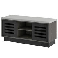 SCHUHBANK 46cm Dunkelgrau - Dunkelgrau, Holz (35/46/100cm) - COSTWAY