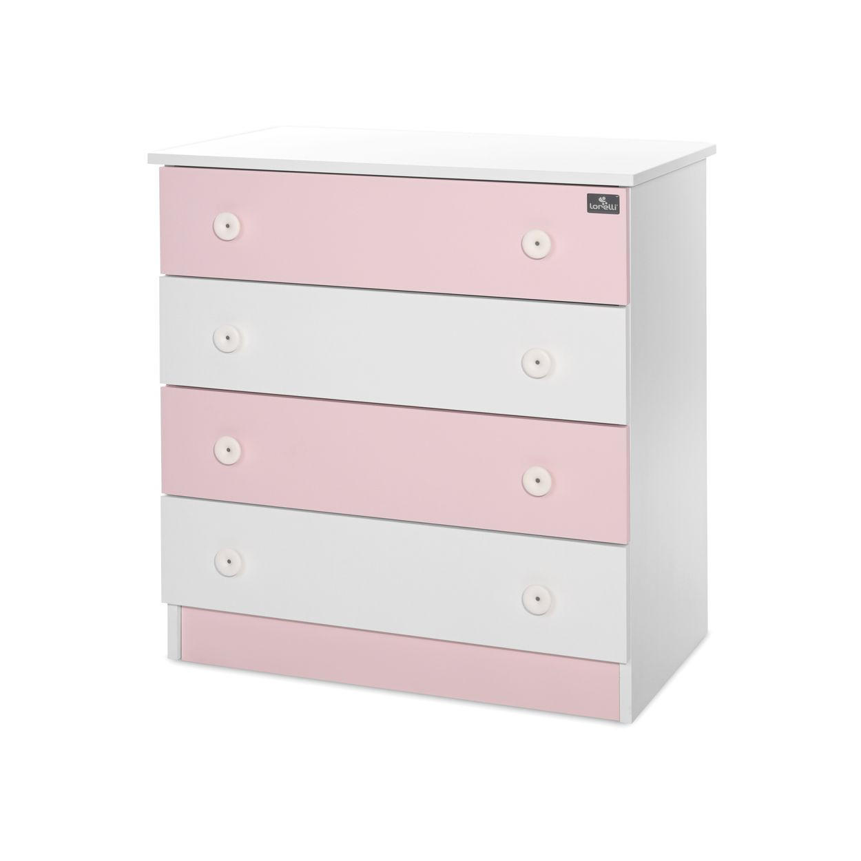KOMMODE Dresser pink 81 x 50 cm, 4 große Schubladen, Melamin-Spanplatte, Kinderzimmer - Rosa, Holzwerkstoff (50/86/81cm) - Lorelli
