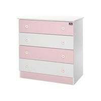KOMMODE Dresser pink 81 x 50 cm, 4 große Schubladen, Melamin-Spanplatte, Kinderzimmer - Rosa, Holzwerkstoff (50/86/81cm) - Lorelli