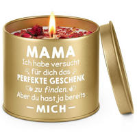 DUFTKERZE Mama Geschenk Sojawachs mit Kristallen 9 oz - Goldfarben, Paraffin (7.5cm)