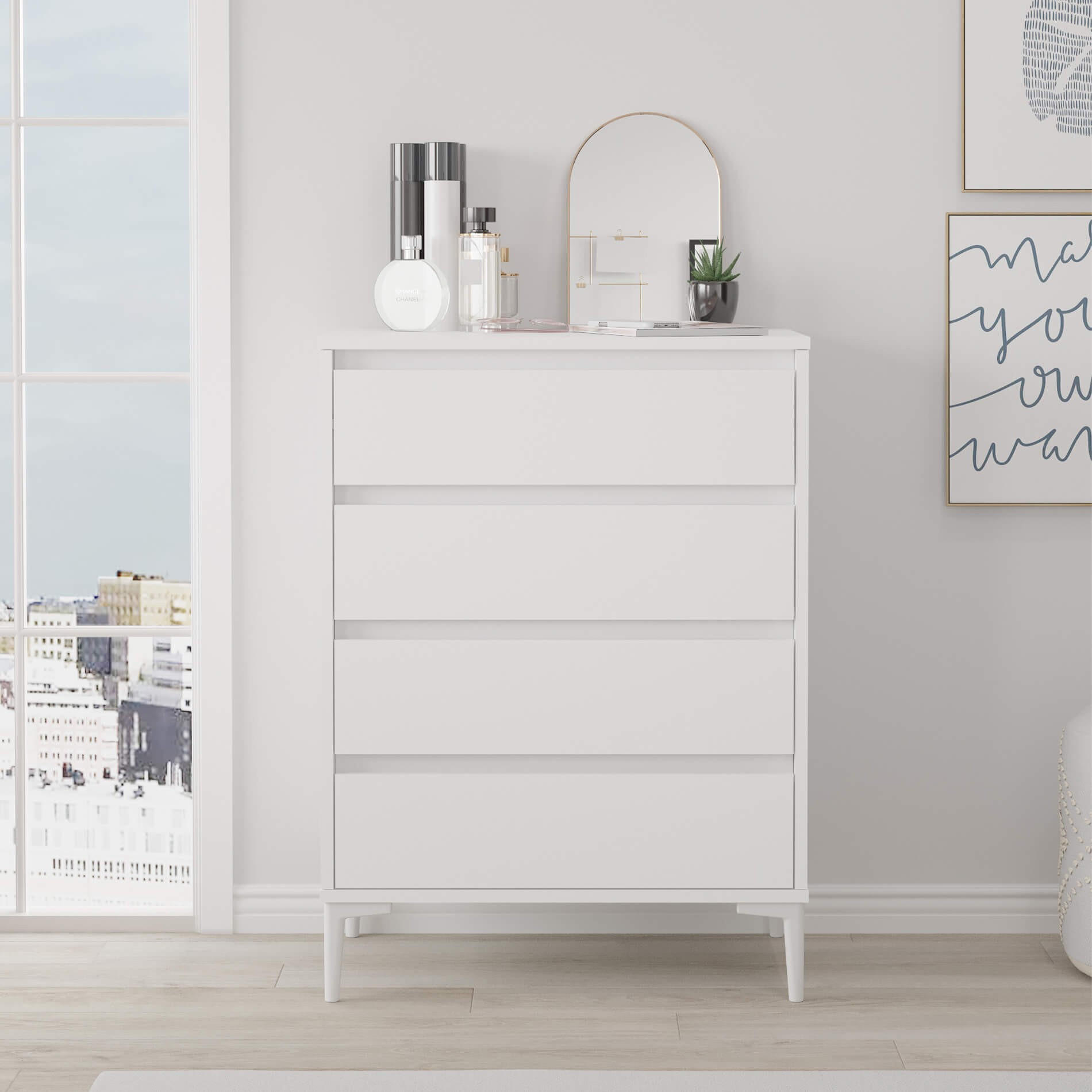 KOMMODE 72/45/98,5 cm - Weiß, Holz (72/98.5/45cm) - Mobili Rebecca