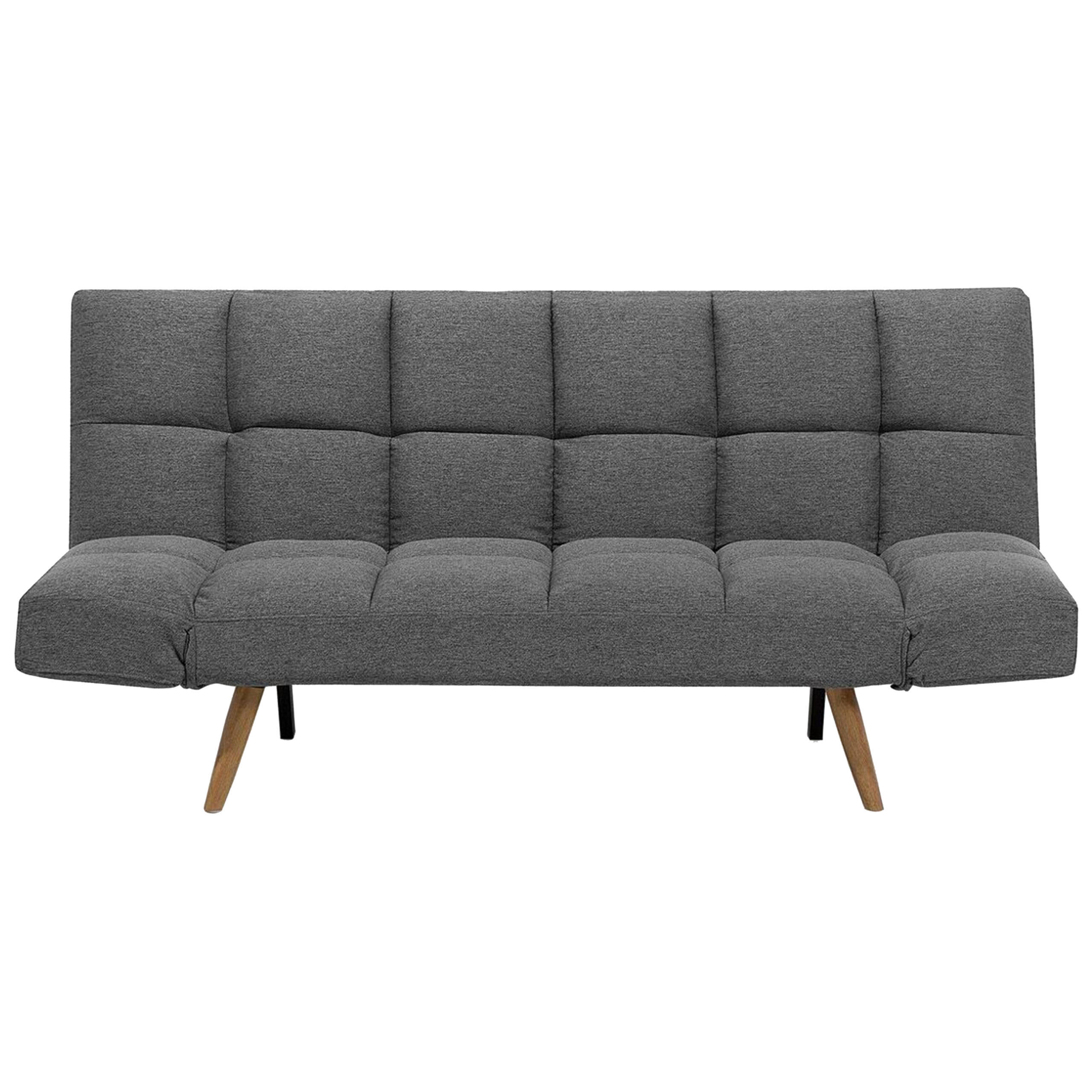 3-SITZER-SCHLAFSOFA Polsterbezug Dunkelgrau Ingaro - Dunkelgrau, Textil (182/86/79cm) - Beliani