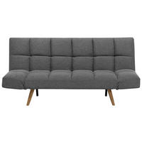 3-SITZER-SCHLAFSOFA Polsterbezug Dunkelgrau Ingaro - Dunkelgrau, Textil (182/86/79cm) - Beliani