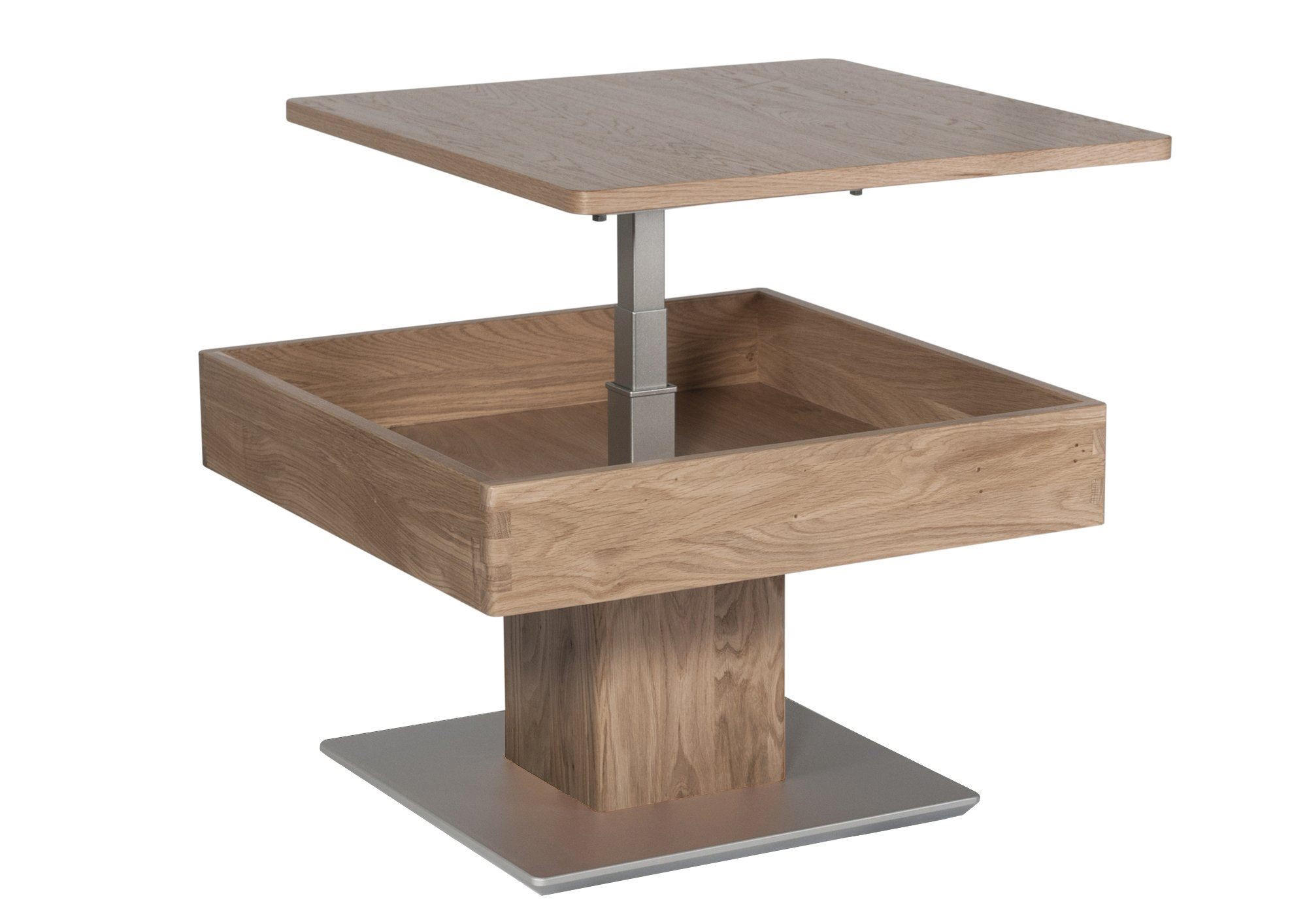 FUNKTIONSTISCH Celene 67x67x43 höhenverstellbar;diagonal verschiebbar Wildeiche Bianco - Braun, Holz (67/67/43cm) - 58aufmkessel