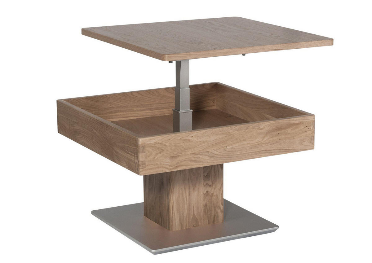 FUNKTIONSTISCH Celene 67x67x43 höhenverstellbar;diagonal verschiebbar Wildeiche Bianco - Braun, Holz (67/67/43cm) - 58aufmkessel