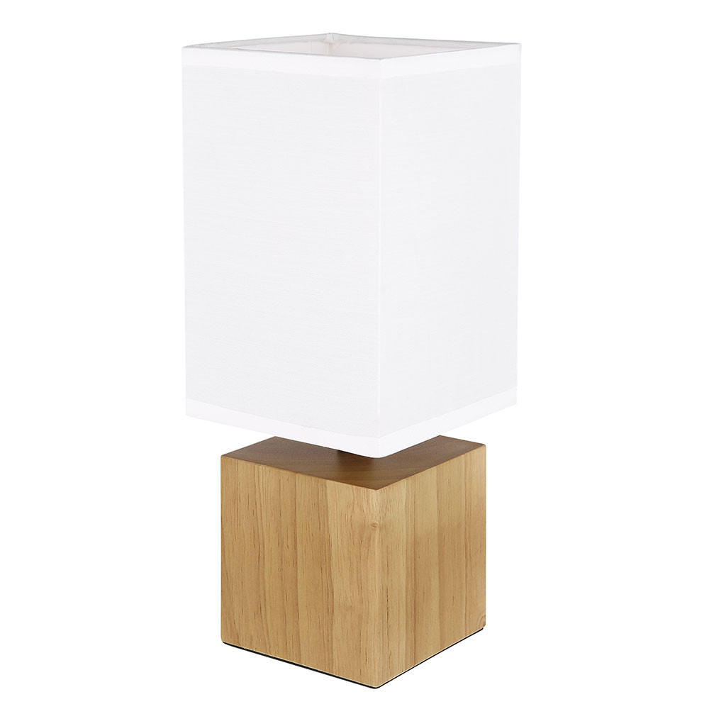 LED TISCHLEUCHTE Valentino Holz Braun Weiß - Braun, Holz (12/12/30cm) - Globo Lighting