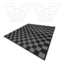 GARAGENBODENFLIESEN Belüftete und sechseckige LED-Leuchten x 120 Schwarz 120 Grau mit Kanten - Schwarz, Kunststoff (40/1.8/40cm)