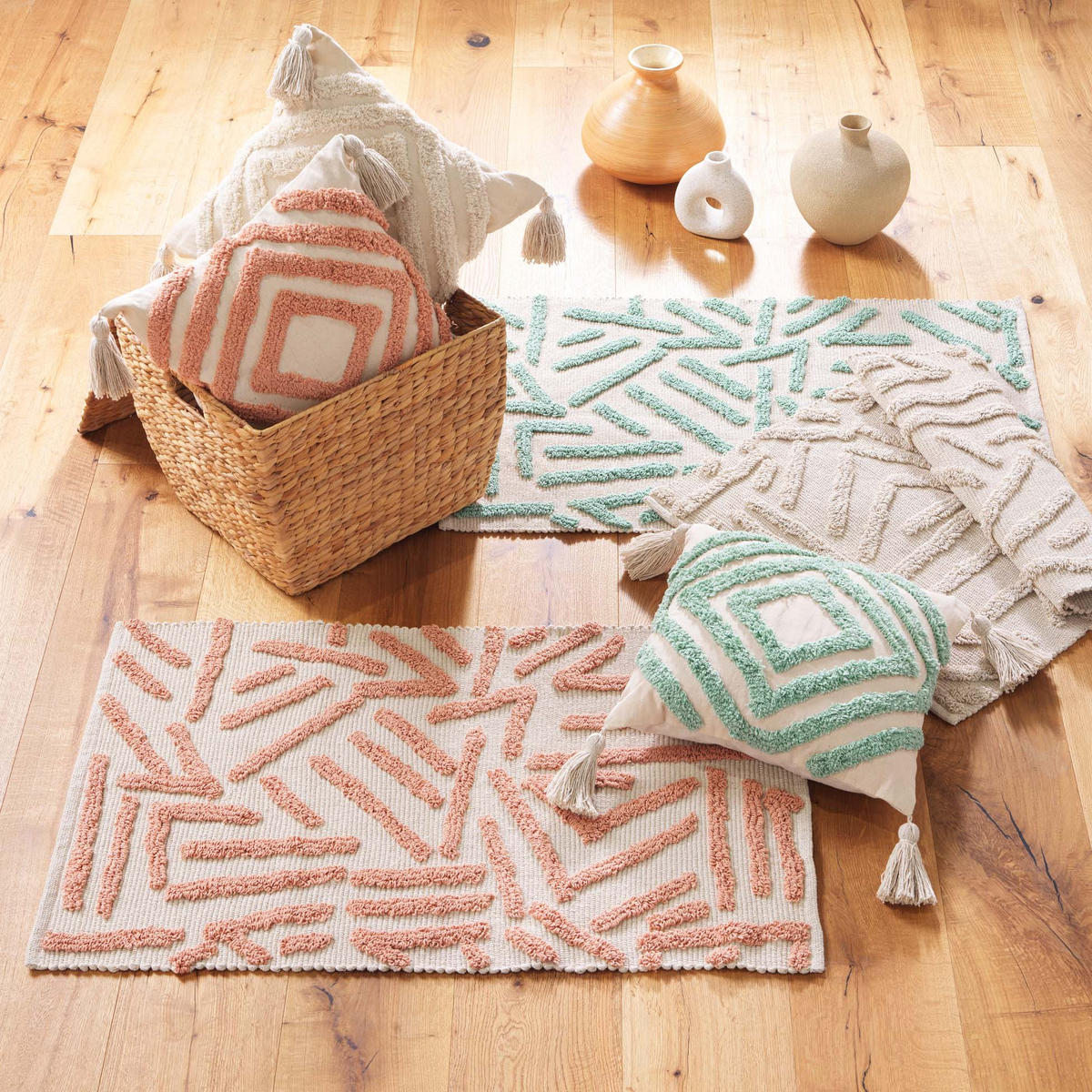 BADTEPPICH Athena 60/90 cm - Grün, Naturmaterialien (60/90cm) - Douceur d´intérieur