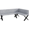 ECKBANK ERIC_X - Hellgrau, Textil (142/196cm) - Meblini