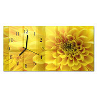 WANDUHR 60x30 cm - Bambuspflanze - Gelb, Glas (60/30/0.4cm) - TULUP