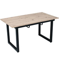 ESSTISCH AUSZIEHBARER, rechteckig, MDF Eichenoptik, Metallgestell Schwarz, Industrial Style, 140-180/80/75 cm - Schwarz, Textil (121.92/15.88/9.53cm) - Rolipo