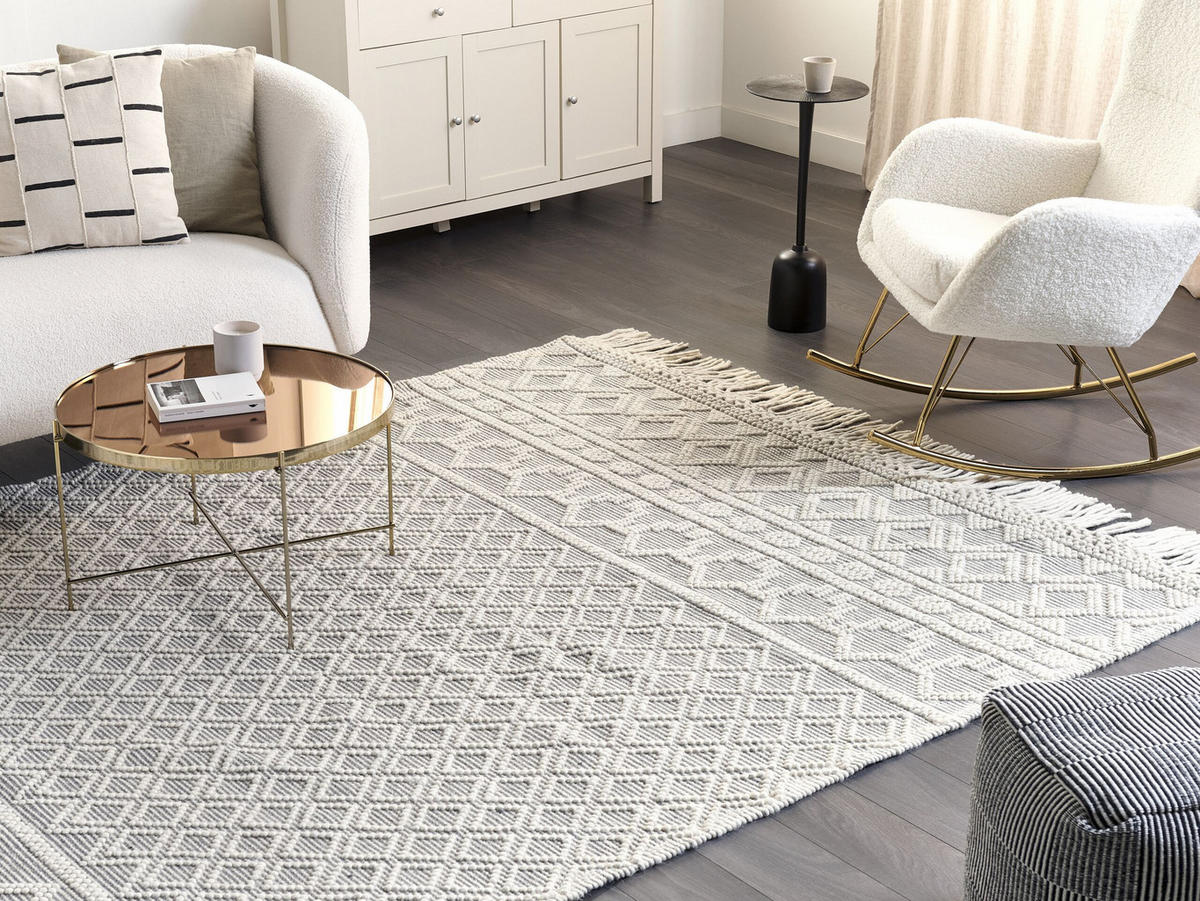 TEPPICH geflochten Solhan 300/200 cm - Beige, Textil (200/300cm) - Beliani