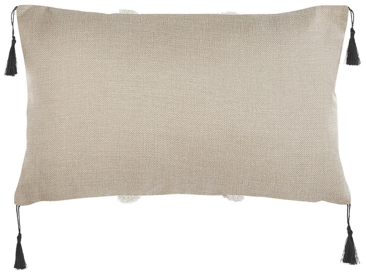 DEKOKISSEN 2er-Set Beige 30/50 cm Pulmonaria - Beige, Textil (30/50cm) - Beliani