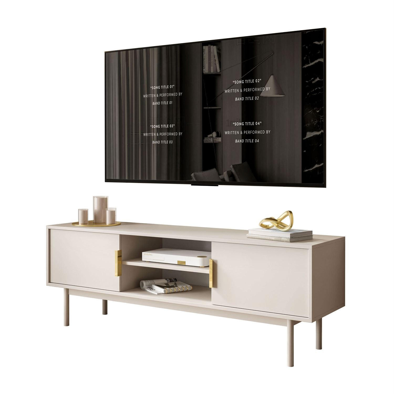 TV-ELEMENT MIRACLE zweitrürig Kaschmir - Kaschmir, Holzwerkstoff (154/53/39cm) - Lookway