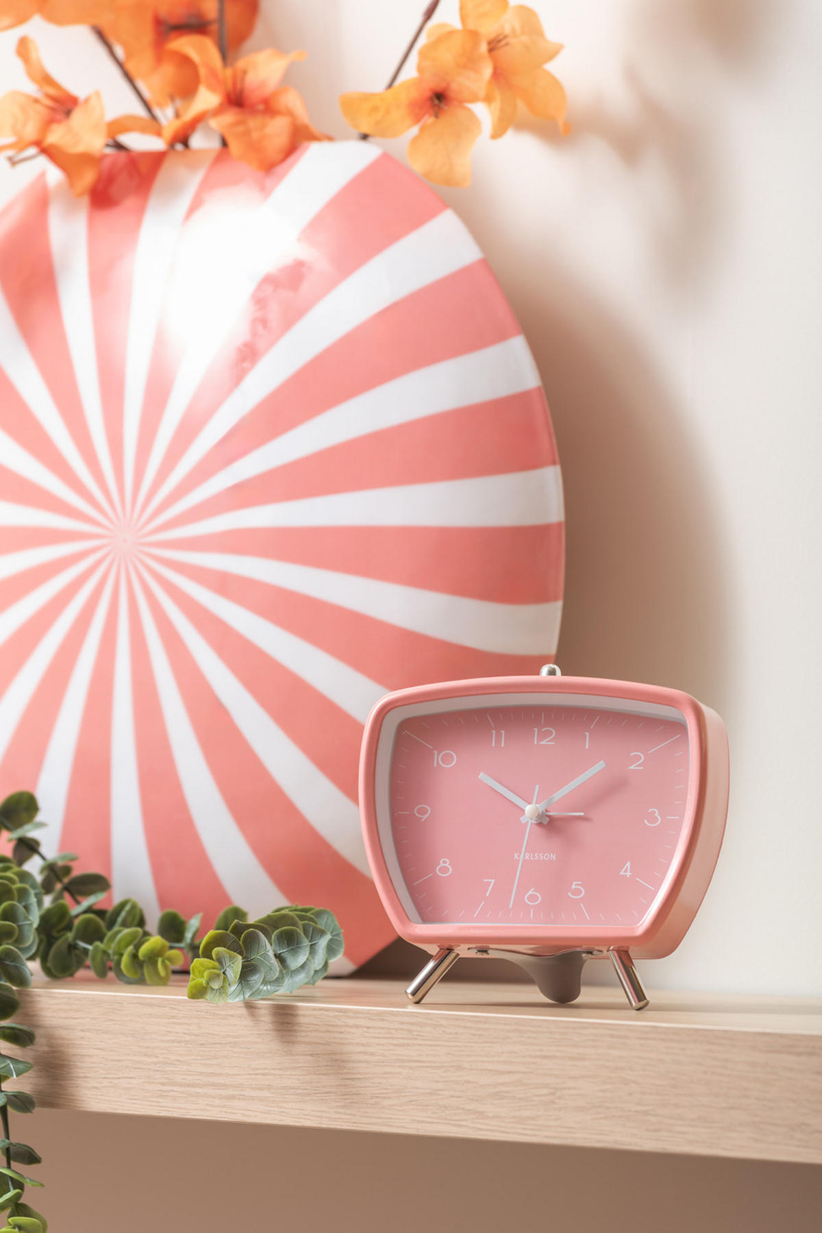 WECKER Candy Circus Retro 14.6/14.6/14.1 cm - Pink, Metall (14.6/14.1/14.6cm) - Karlsson