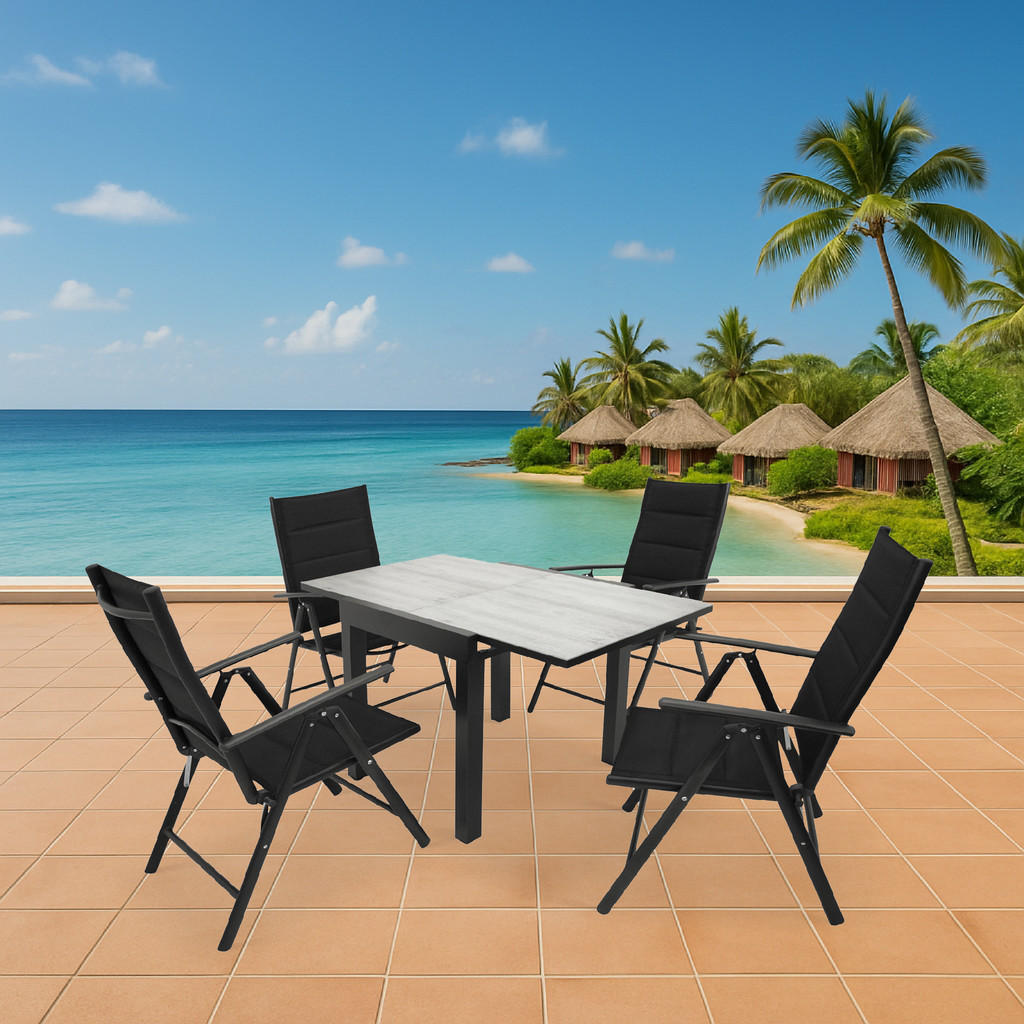 Thumbnail - TPFGarden Gartengarnitur, Schwarz, Metall, Gartenmöbel, Gartenmöbel-Sets