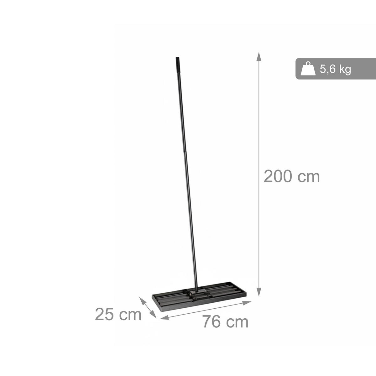 PLANERINGSKRATTA Svart stål 76x25 cm - Svart, Metall (76/200/25cm) - Relaxdays