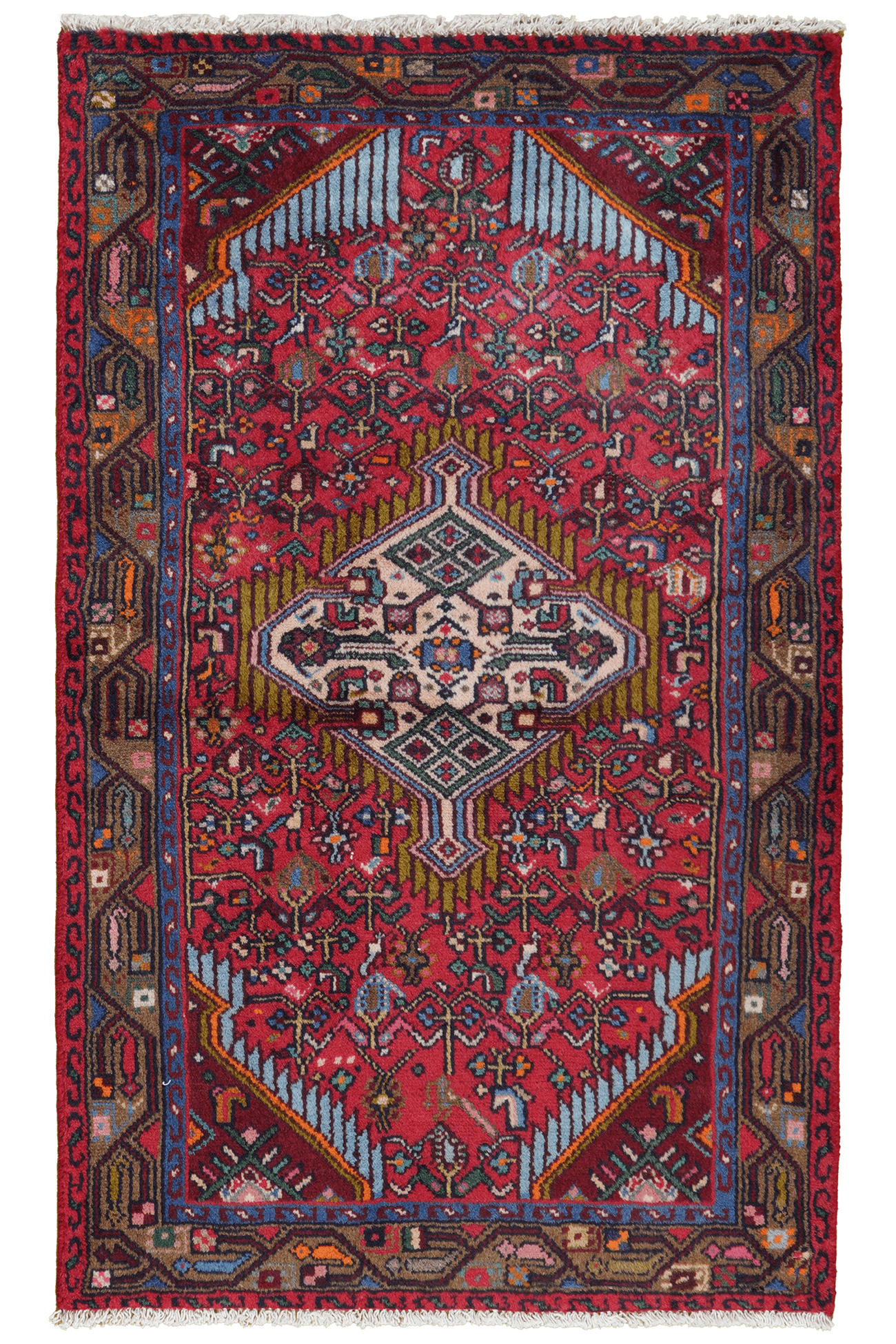 TEPPICH Assadabad Rot 124/76 cm Schurwolle - Rot, Textil (76/124cm) - Looma