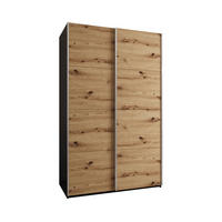 SCHWEBETÜRENSCHRANK 245,5/160/64 2-türig - Silberfarben/Schwarz, Holz/Metall (160/245/64cm) - Abiks Möbel