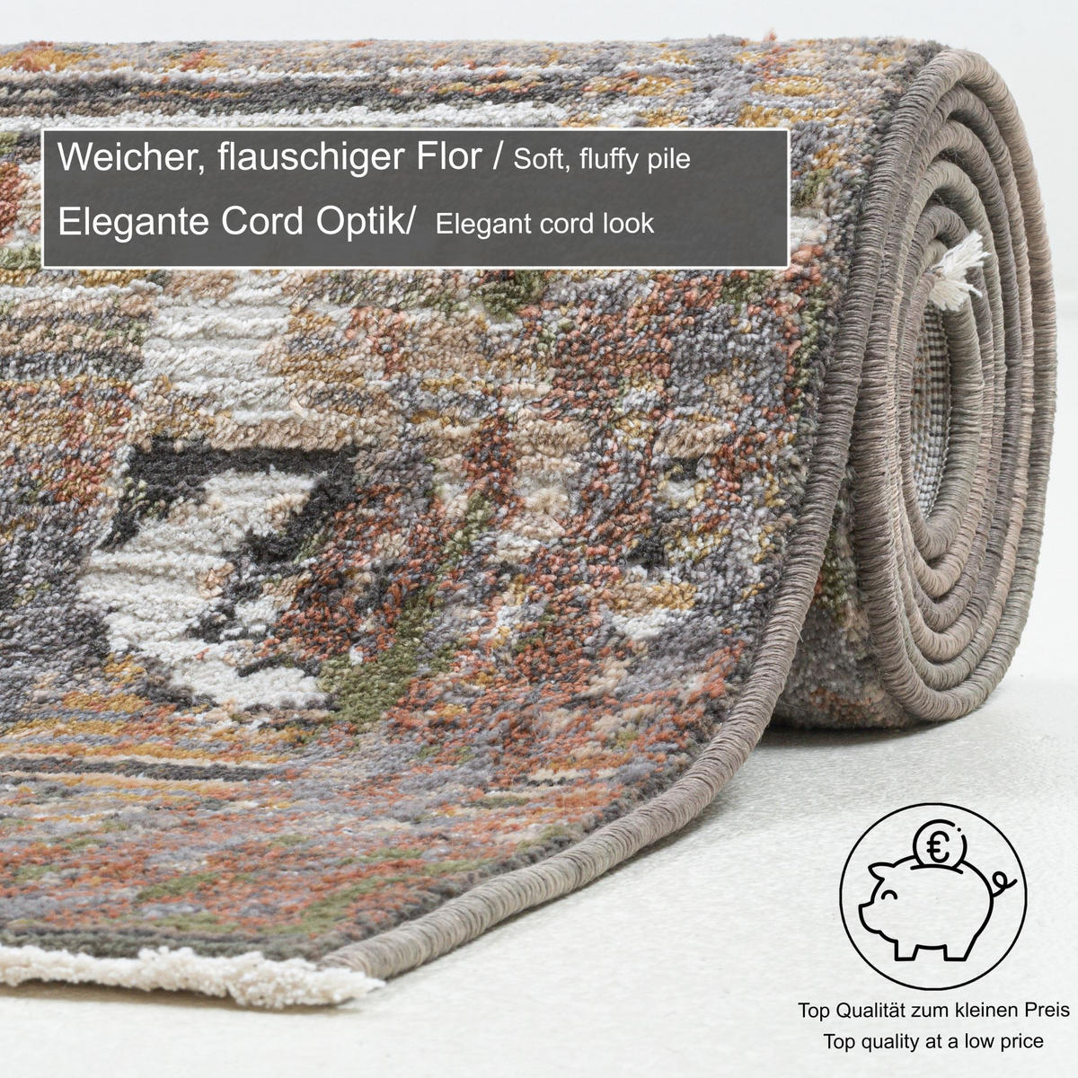 FLACHWEBETEPPICH Corduletta 80x280 cm - Beige, Textil (80/280cm) - Gino Falcone