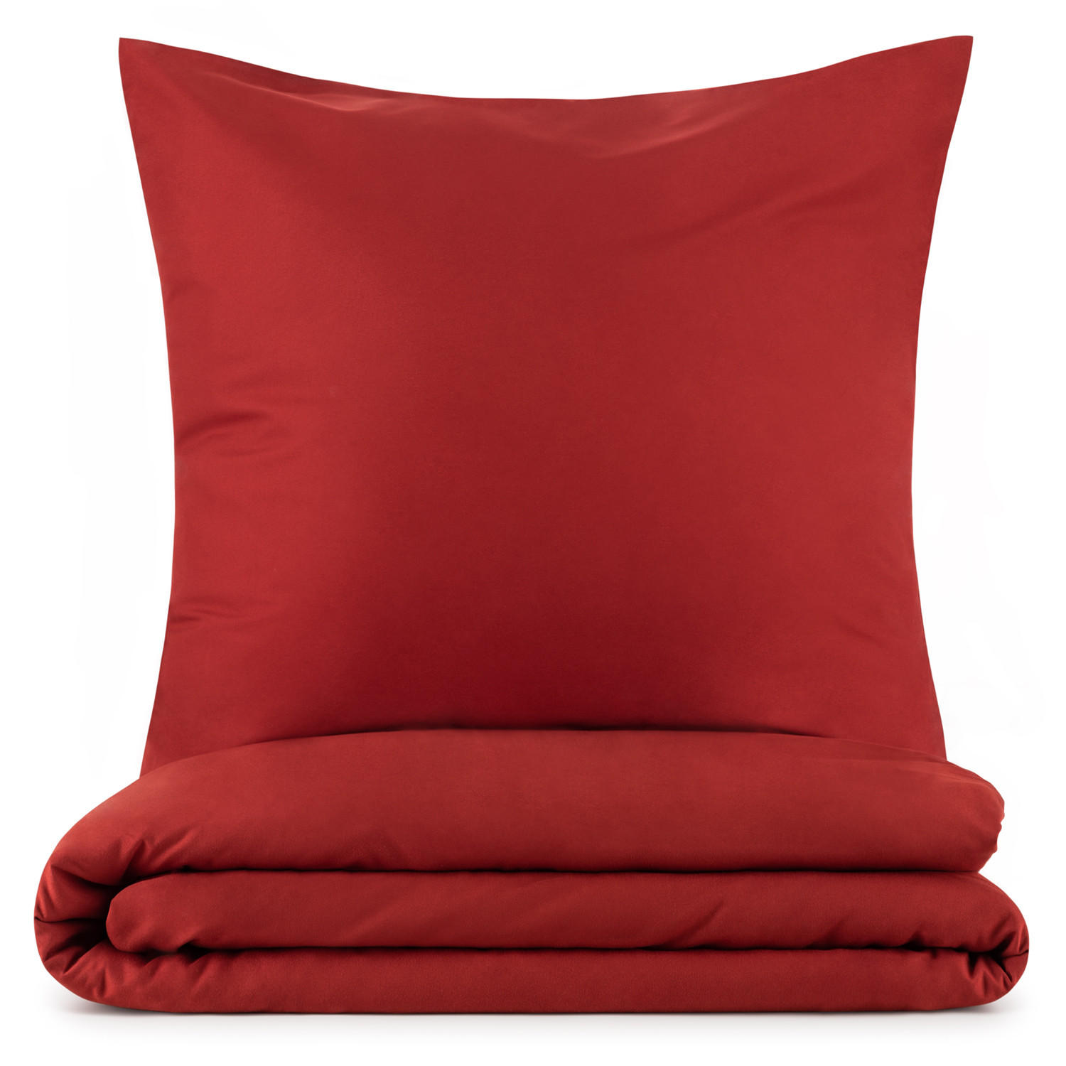 BETTWÄSCHE 3-teilig, 200/220 cm & 2x 40/80 cm, Dunkelrot - Dunkelrot, Textil (200/220cm) - Blumtal