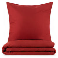 BETTWÄSCHE 3-teilig, 200/220 cm & 2x 40/80 cm, Dunkelrot - Dunkelrot, Textil (200/220cm) - Blumtal