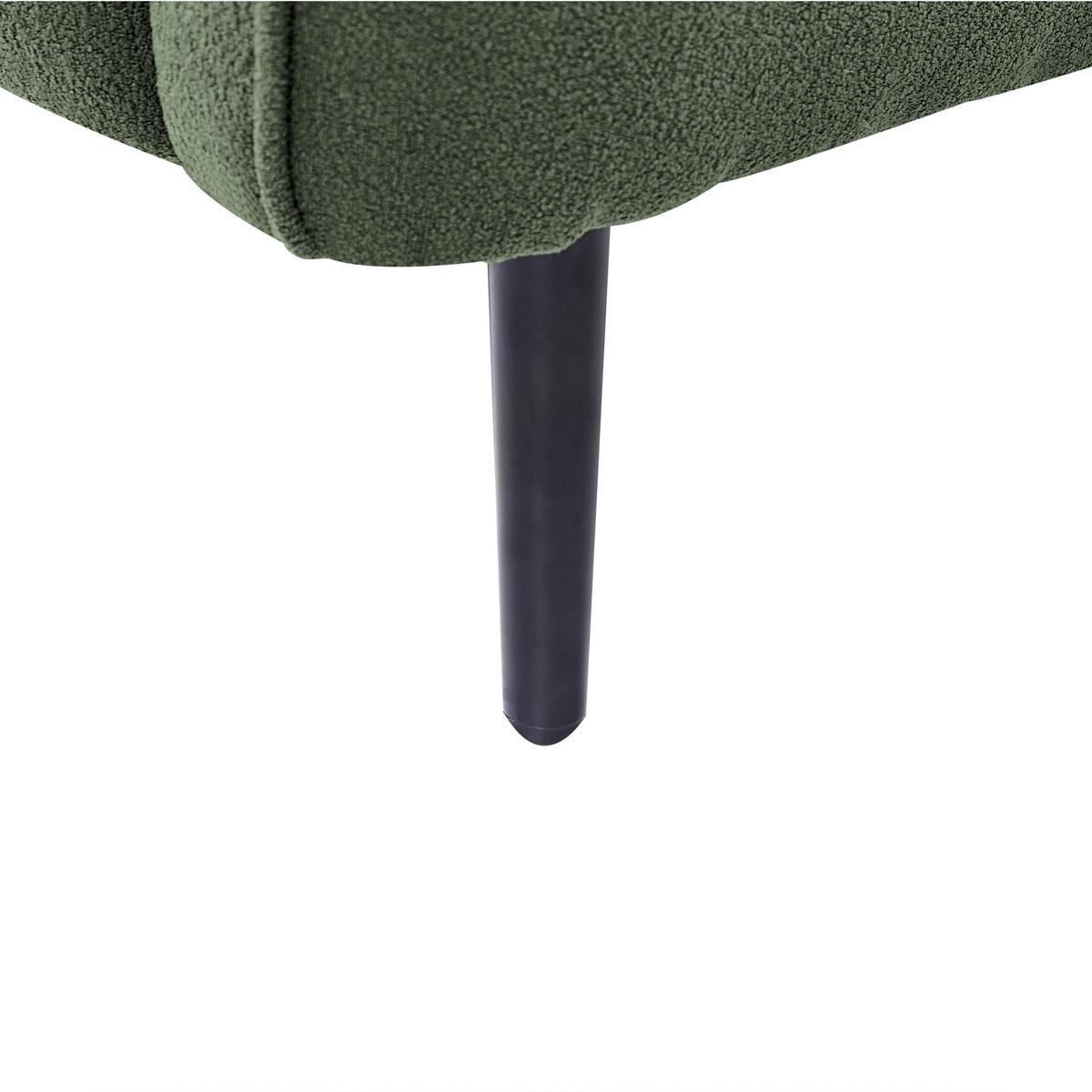 CHAISELONGUE Bouclé dunkelgrün linksseitig Chevannes - Schwarz/Grün, Textil (138/74/77cm) - Beliani