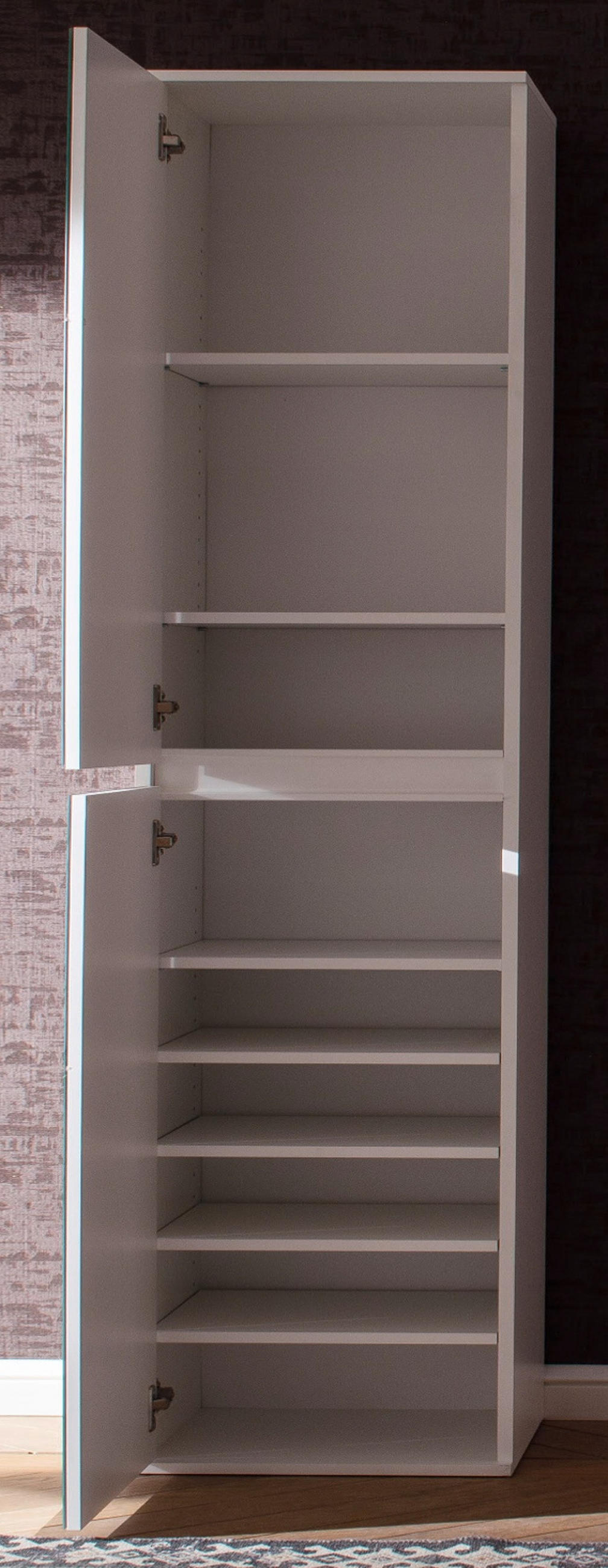 GARDEROBENSCHRANK weiß 37 x 191 cm, Schuhschrank mit Spiegeltüren - Weiß, Glas/Holzwerkstoff (37/191/34cm) - Top.Furn