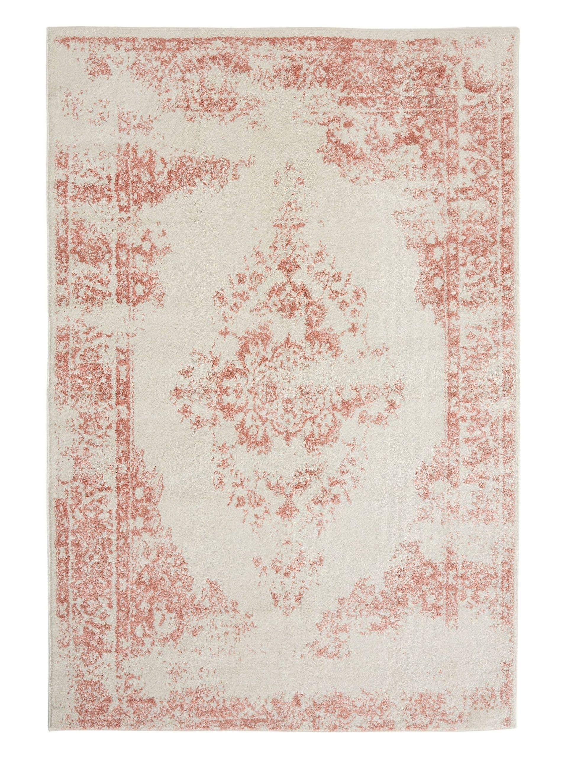 VINTAGE-TEPPICH Sia 80/150 cm - Creme/Rosa, Kunststoff (80/150cm) - benuta