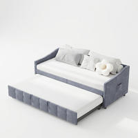 SCHLAFSOFA 90/180x200 cm mit Stauraum,Tagesbett in Grau Samt - Grau, Holz/Metall (180/200cm) - PARAFTA HOME