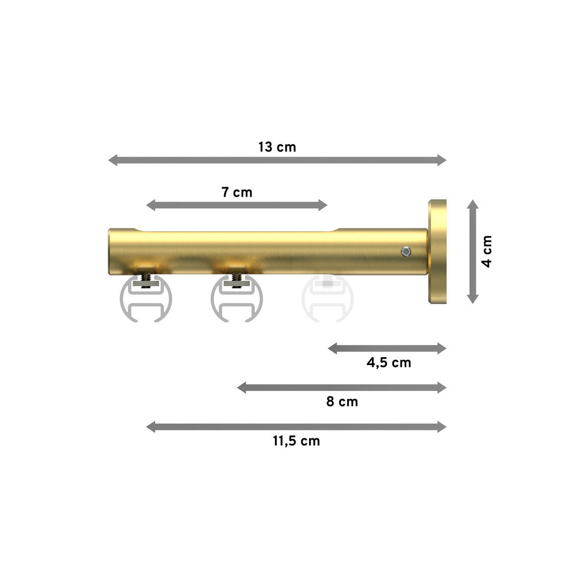 INNENLAUF-GARDINENSTANGEN-SET Siteno Elanto 360 cm (geteilt in 2 x 180 cm), 2-läufig, 20 mm Ø Messing-Optik - Messingfarben, Metall (360cm) - INTERDECO
