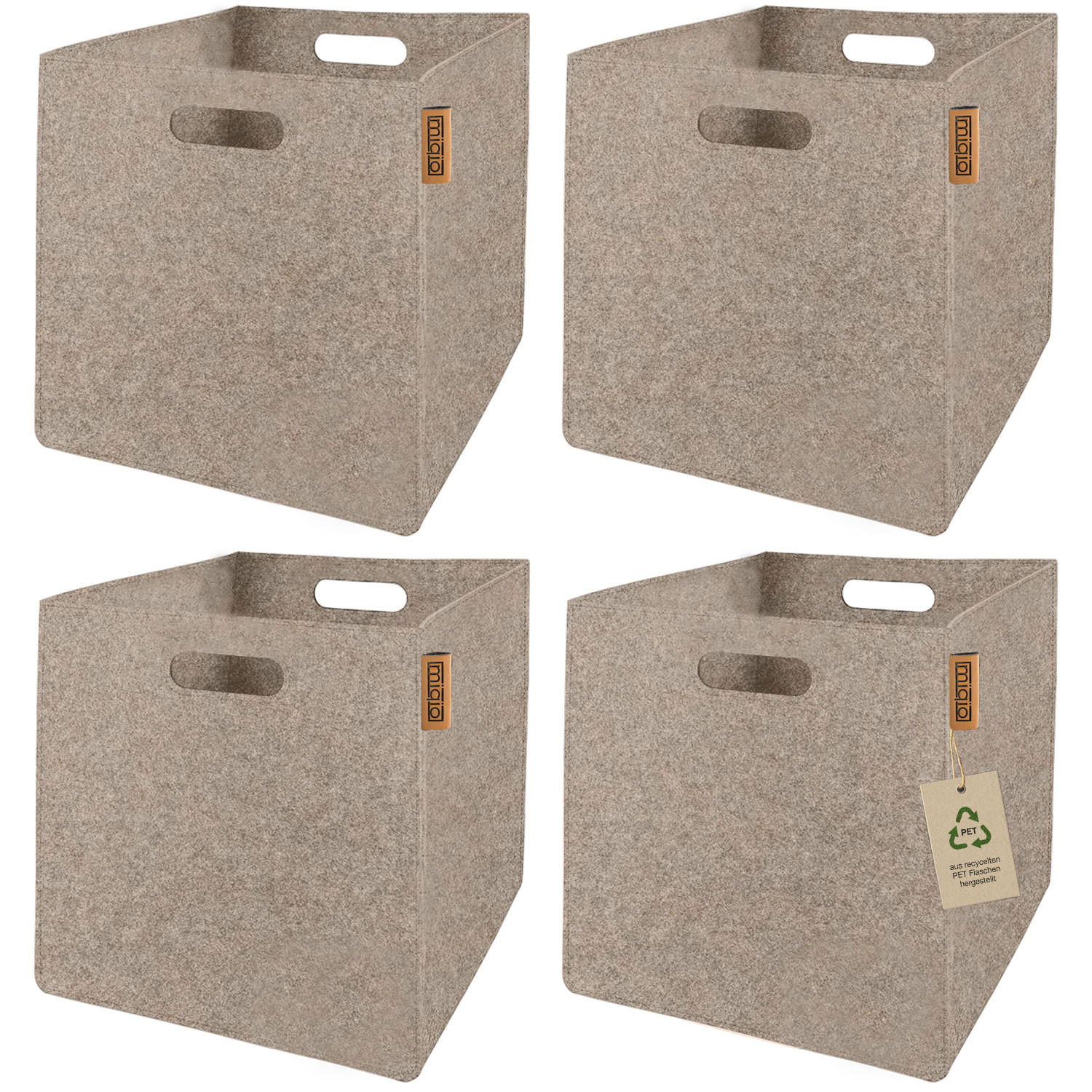 AUFBEWAHRUNGSKÖRBE 4er-Set - Beige, Textil (32/30.5/30.5cm) - Miqio Design