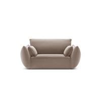 SESSEL Kaelle aus Samt cappuccino - Cappuccino, Textil (100/85/128cm) - Micadoni