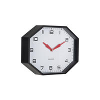 WECKER Modern Factory Octagon Schwarz 32/32/26 cm - Schwarz, Kunststoff (32/26/32cm) - Karlsson