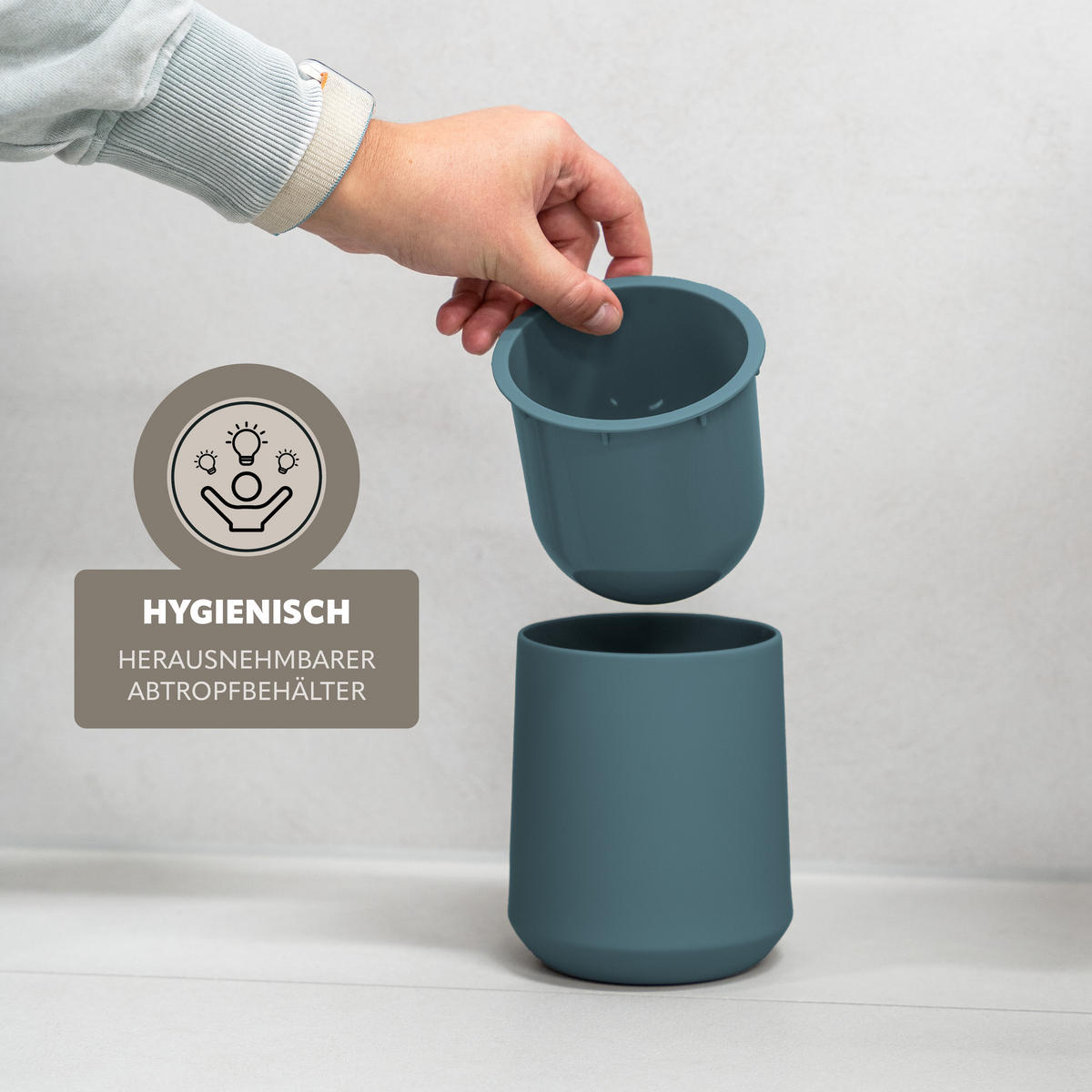 WC-GARNITUR TESERO, Kunststoff, blau - Blau, Kunststoff (10.5/39.5/10.5cm) - eluno