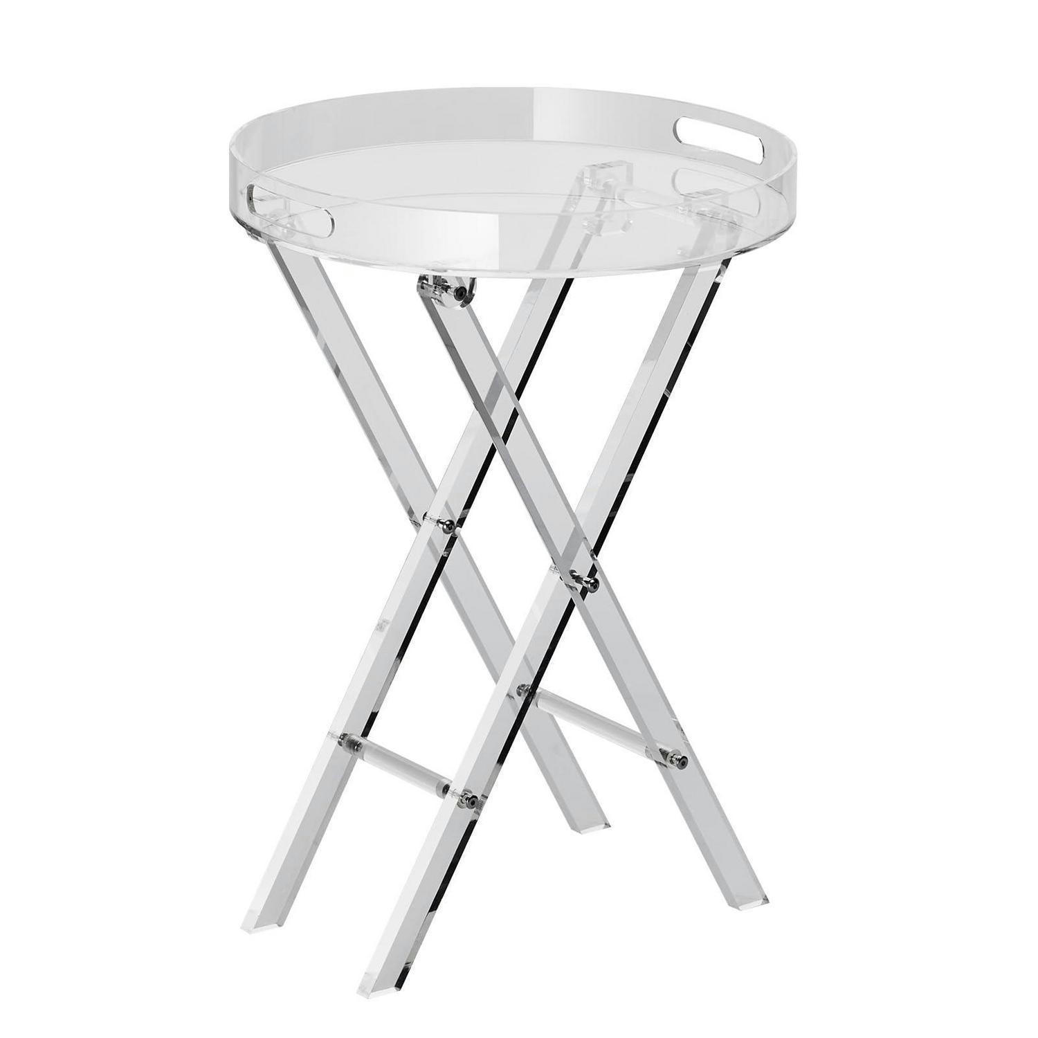 BEISTELLTISCH Acryl Klappbar Transparent 40 x 45 x 56 cm - Transparent, Kunststoff (29/39.9/57.9cm)